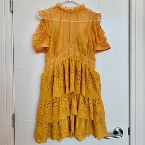 Self Portrait Golden Mini Dress